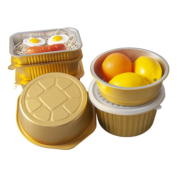 Hot Sale Oem Logo Aluminium Foil Restaurant For Food Packing Disposable Takeaway Metal Foil Tray Small Aluminium Foil Container