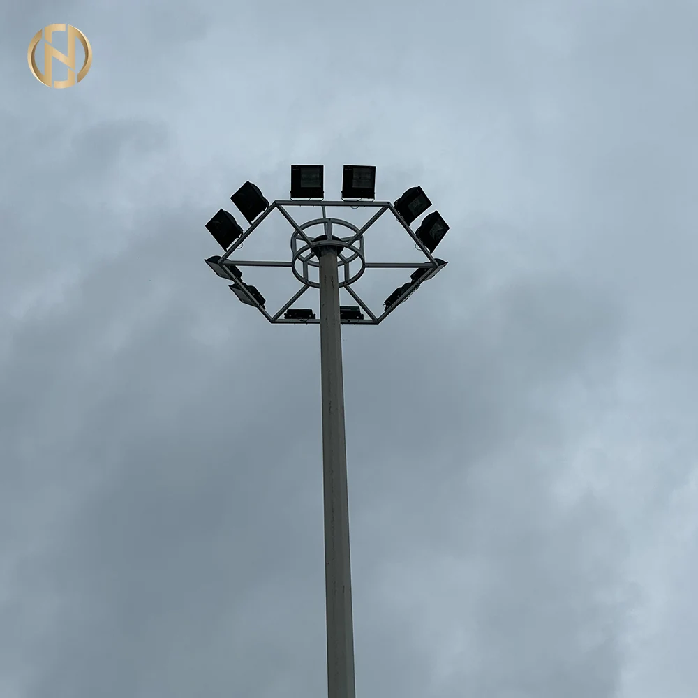 Telescopic Polygonal High Mast LED Street Flood Light Pole Sea Port Light Pole