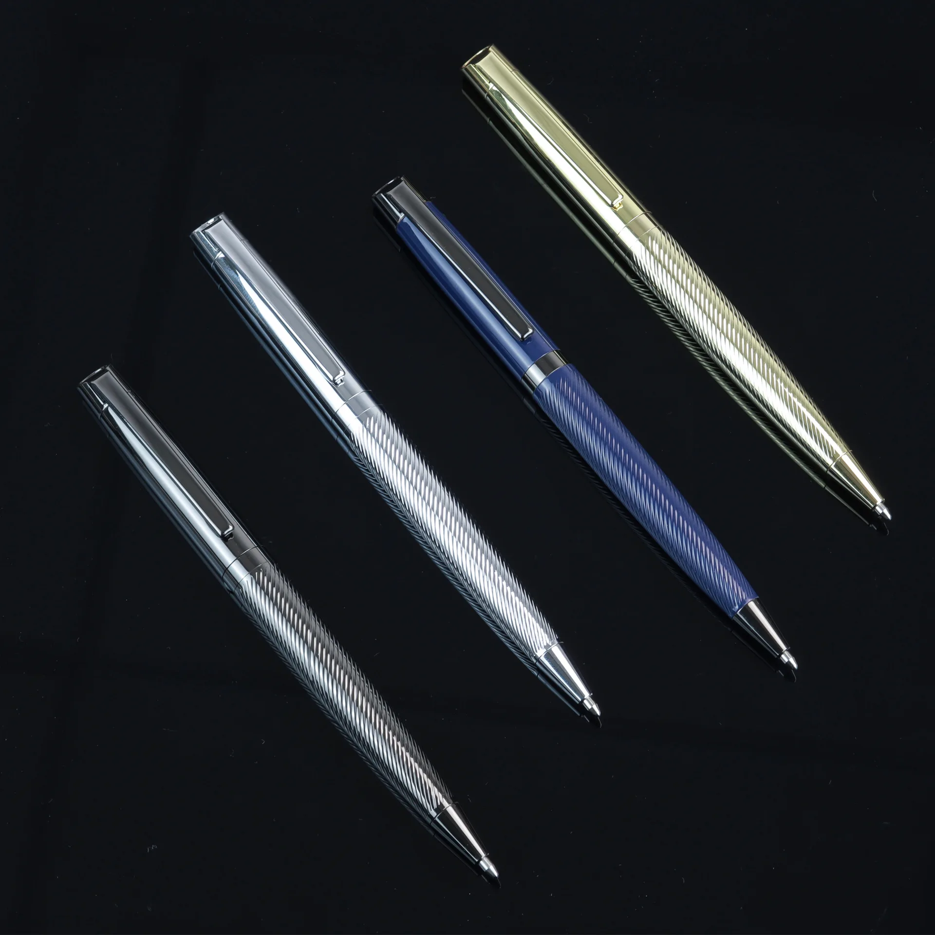 High Quality Kailong Pen Twist Ballpen Custom Logo Metal Ballpen Machinery Personalized Gift Metal Rod Ball Pen Gel Blue ink Pen