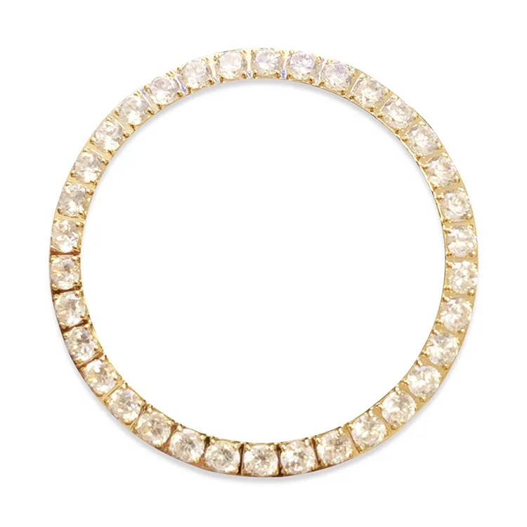 Original Version Watch Bezel Inserts Dy41MM 18K Gold with Iced Out Stones Setting