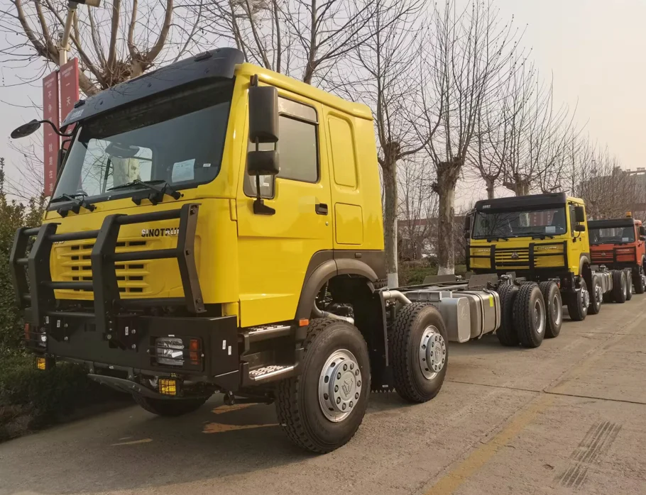 Good and Hot Selling Howo 8x4 Off-road Dump Truck Chassis with high bumper for sale