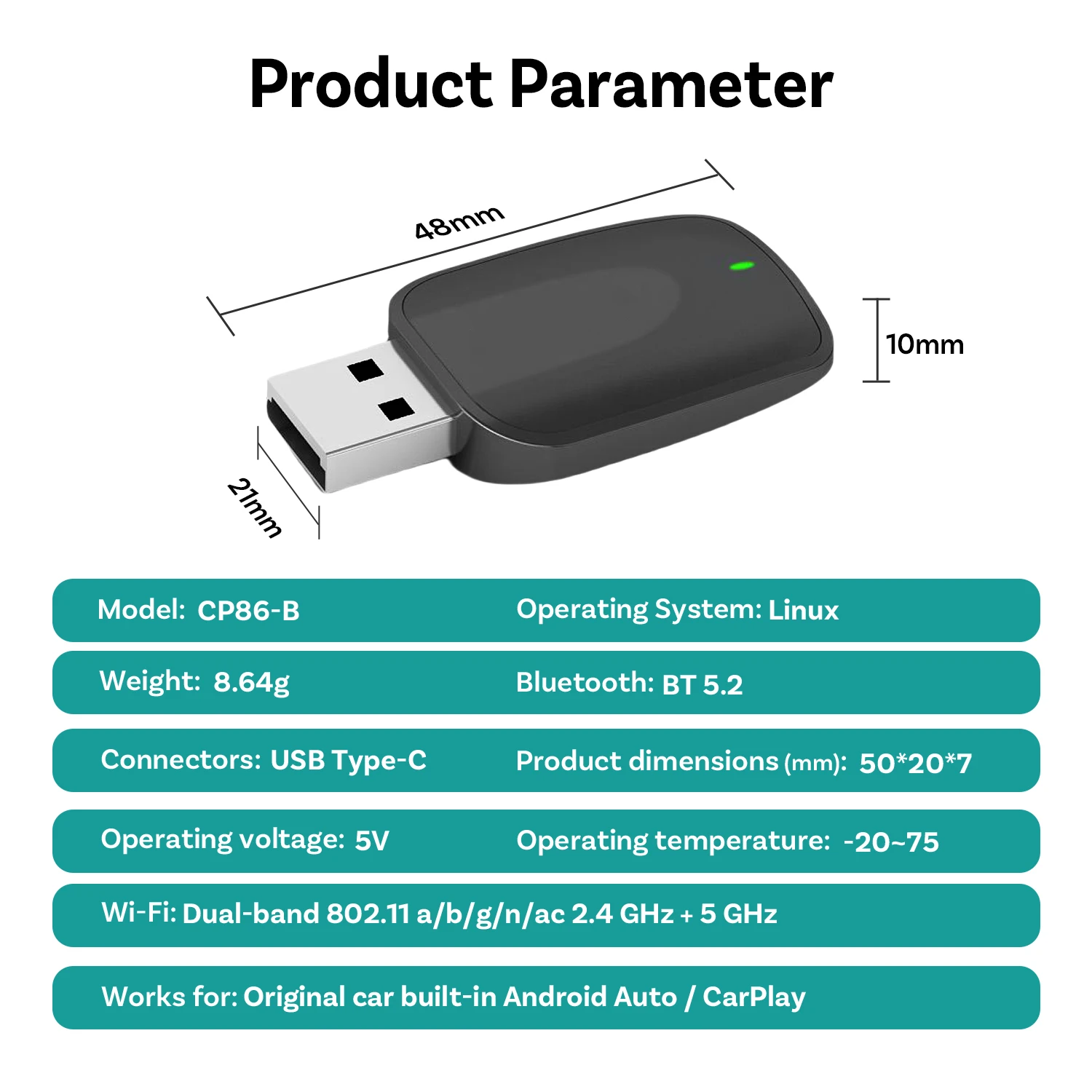 New Arrival Customization wired Carplay to wireless Android Auto Carplay Android Auto Adapter for Car Media Mini USB Dongle