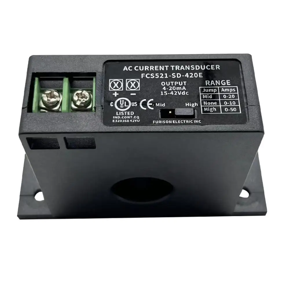 AC Current Transducer,single phase ac current transducer din rail hall effect current sensor analog signal 4-20mA output