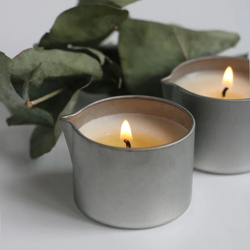 No toxic No paraffin wax Scented massage candle in metal tins