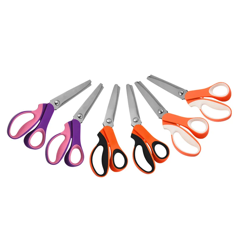 Pinking Shears for Fabric, Professional Dressmaking Sewing Scissors Zig Zag Fabric Craft Scissors 9inch
