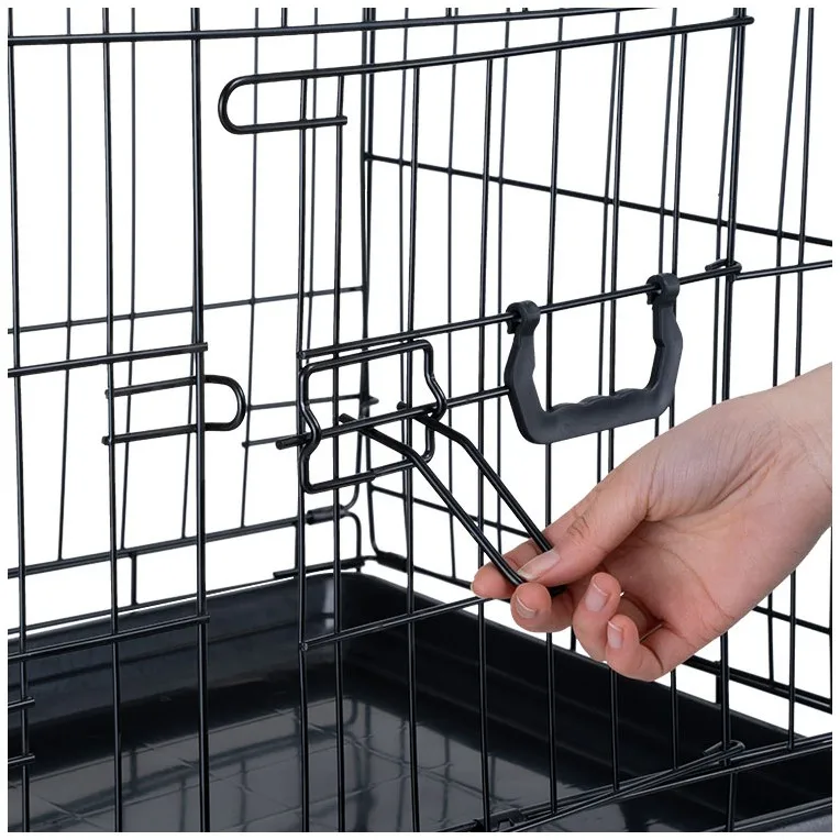 S M L XL XXL Steel Wires  Pet Dog  Cat Cage Metal Dog Crate Wholesale