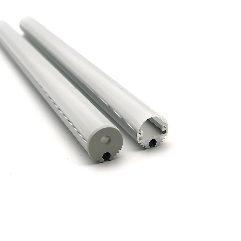 Custom T15mm Diameter Round LED Linear Profile PC PMMA Led Diffuser Cover Suspended Tube Pendant LED Aluminum Profile Channel