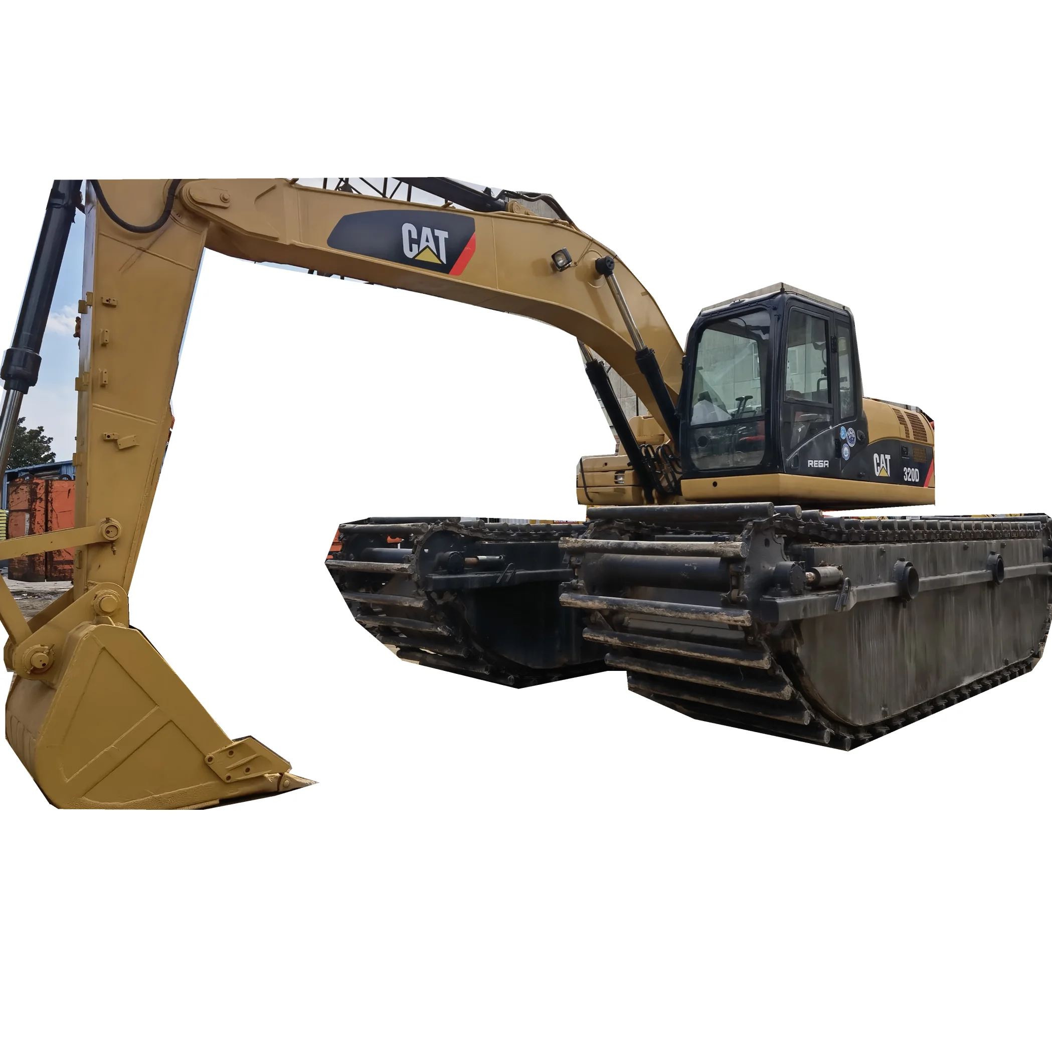 Б/у экскаватор-амфибия CAT 320D с понтонами распродажа