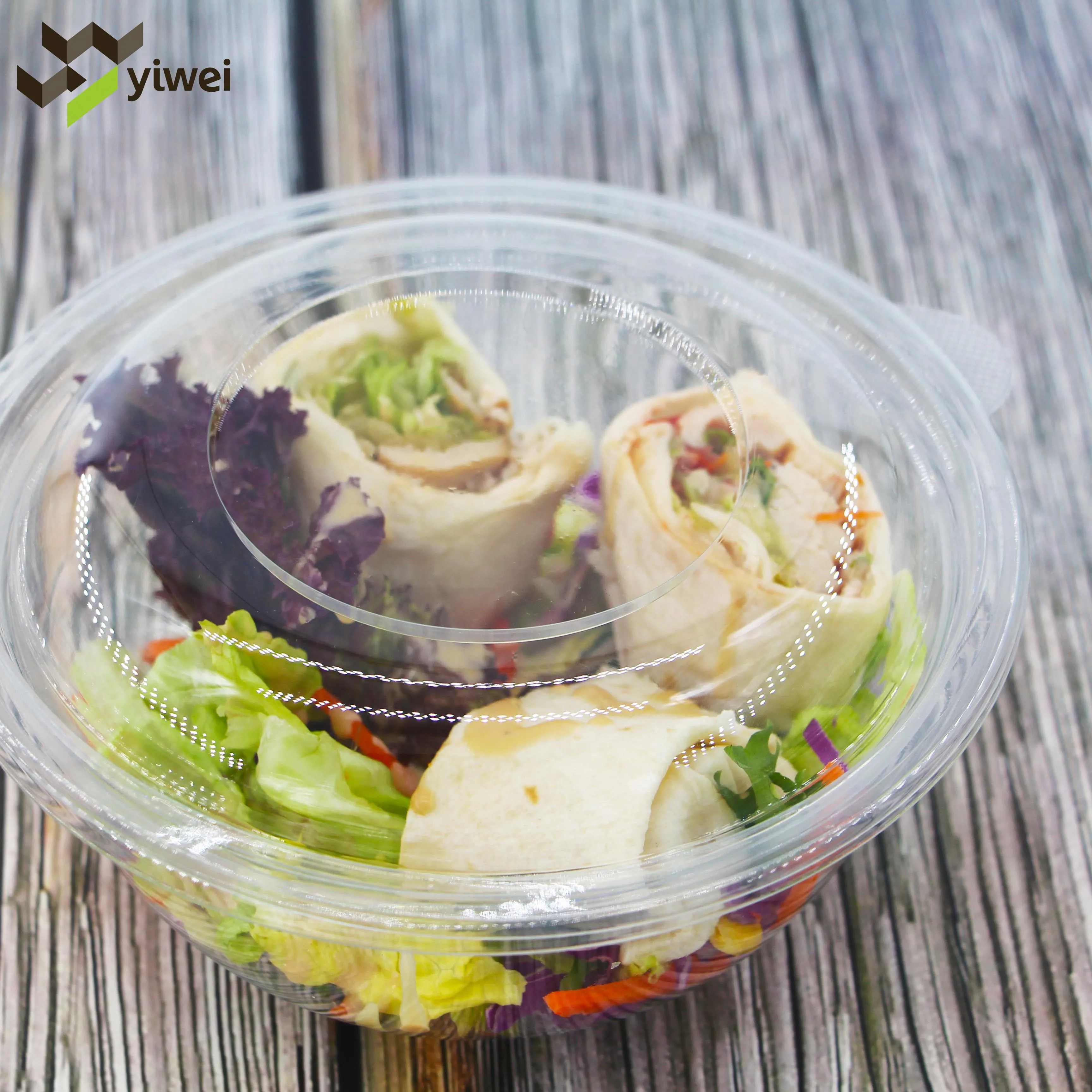 Оптовая продажа, пластиковая Салатница для домашних животных на вынос, 12 унций, 16 унций, пищевой контейнер без бисфенола А, индивидуальный логотип с герметичными круглыми крышками