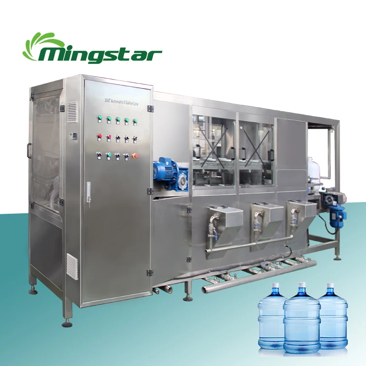 Automatic 5 liters 19 20 L 3 Gallon Drinking Mineral Pure Water Big Bottle Cleaning Washing Filling Capping Machine