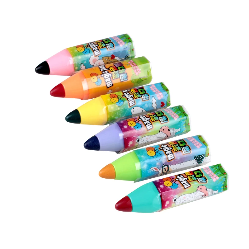 Wholesale Plastic Colorful Filling Candy Dispenser Toy Pen Shape Capsule Toy Kids Crayons For Sale
