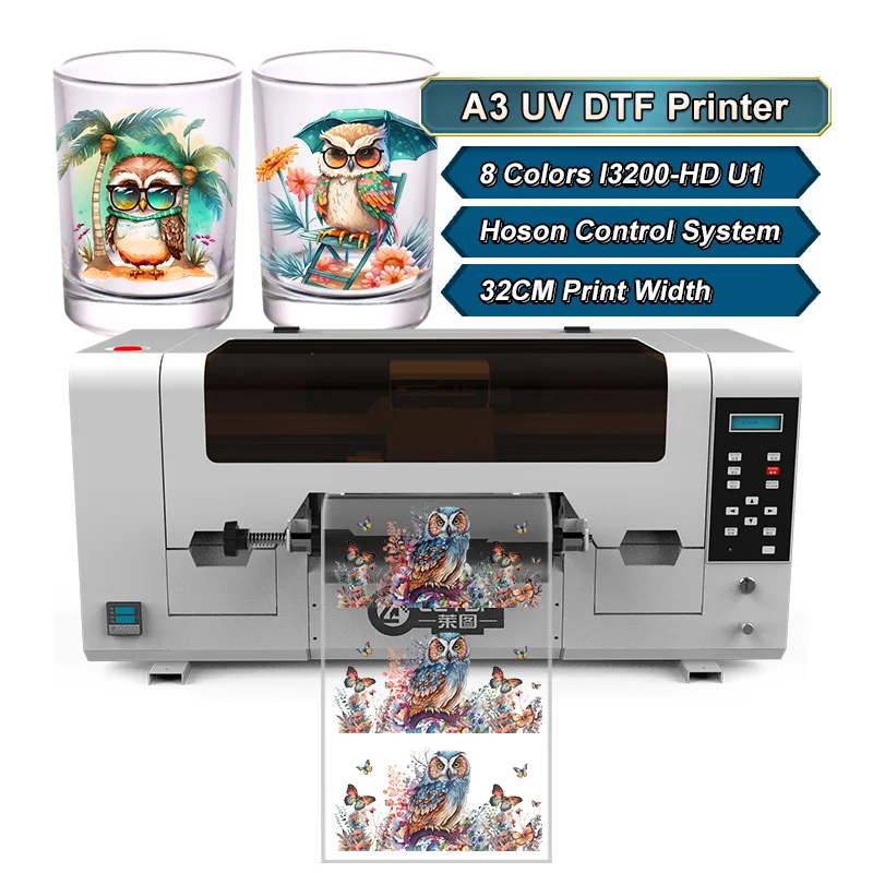 UV Logo Label Sticker Large Printer Roll Digital Printing Plotter Machine I3200HD All In One 30CM Roll UV DTF Printing Printer