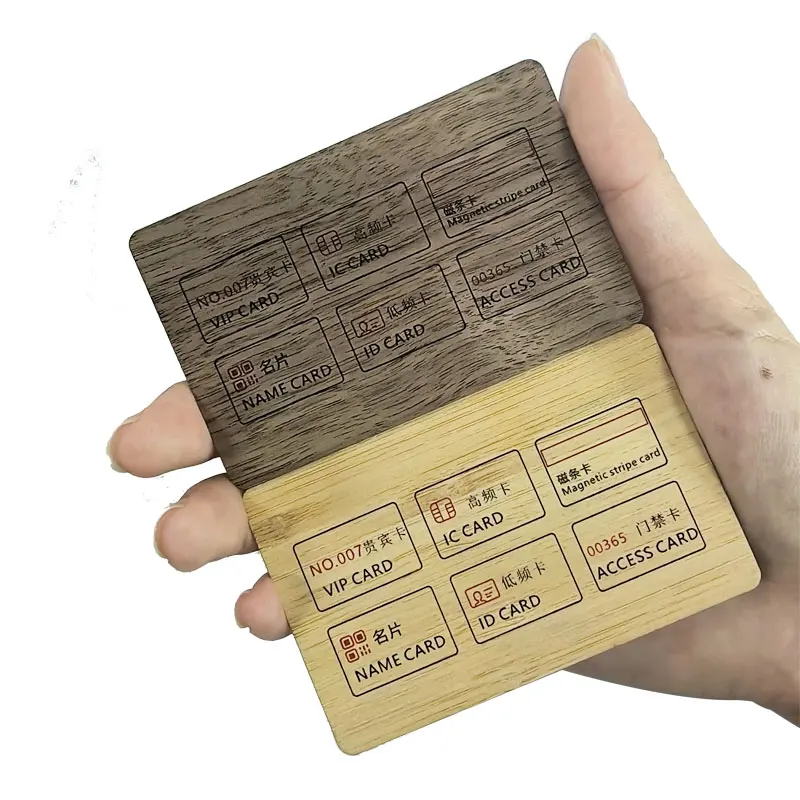 Customized 13.56MHz NFC Wooden Business Card Contactless Smart RFID Access Control Card for Customized Uses