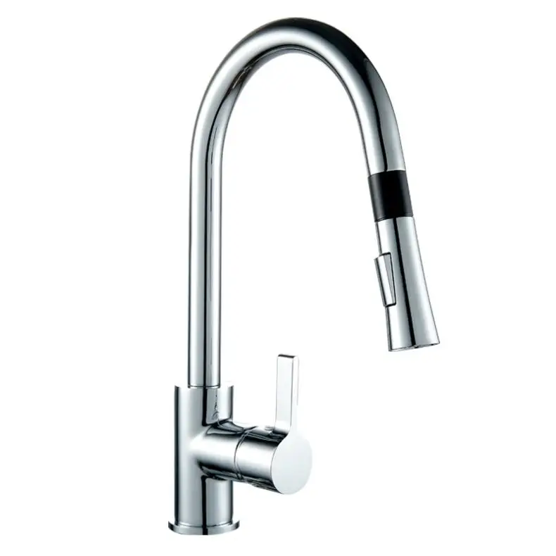 Оптовая продажа многофункциональный керамический картридж D40 хромированный однорычажный кухонный кран с выдвижным ручным