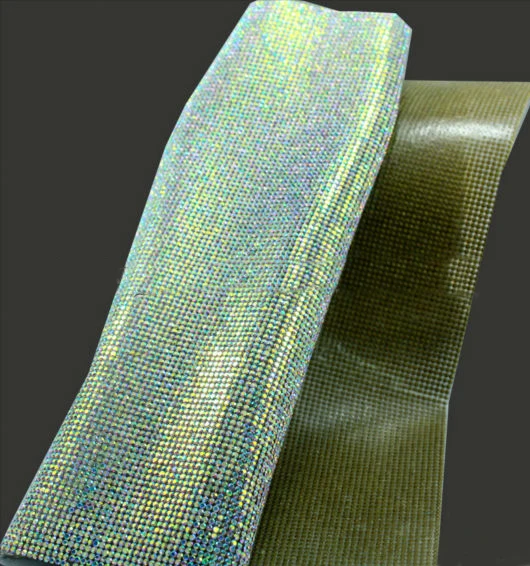 Lucky wholesale 24*40 cm hot fix rhinestone trimming rhinestone sheet rhinestone tape 60 colors for garment shoes
