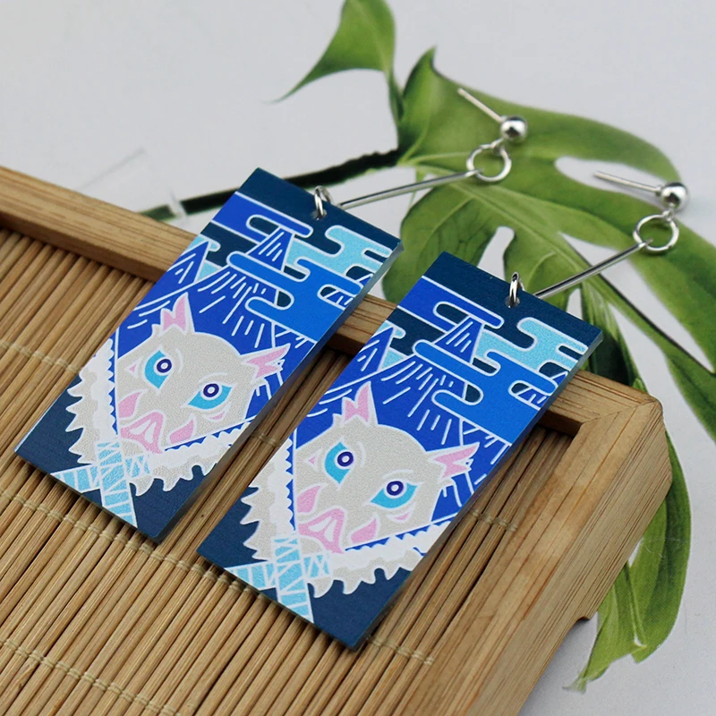  Top Sale AScrylic Cute Tanjiro Demon Slayer Kimetsu no Yaiba Figure Drop Earring For Women Girls