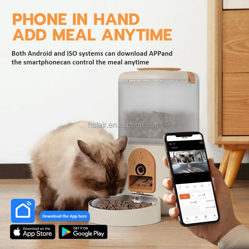 2 in 1 Smart Food and Water Feeder Camera Intelligent Electric Dog Cat Fountain Dispenser Wifi Automatic Pet