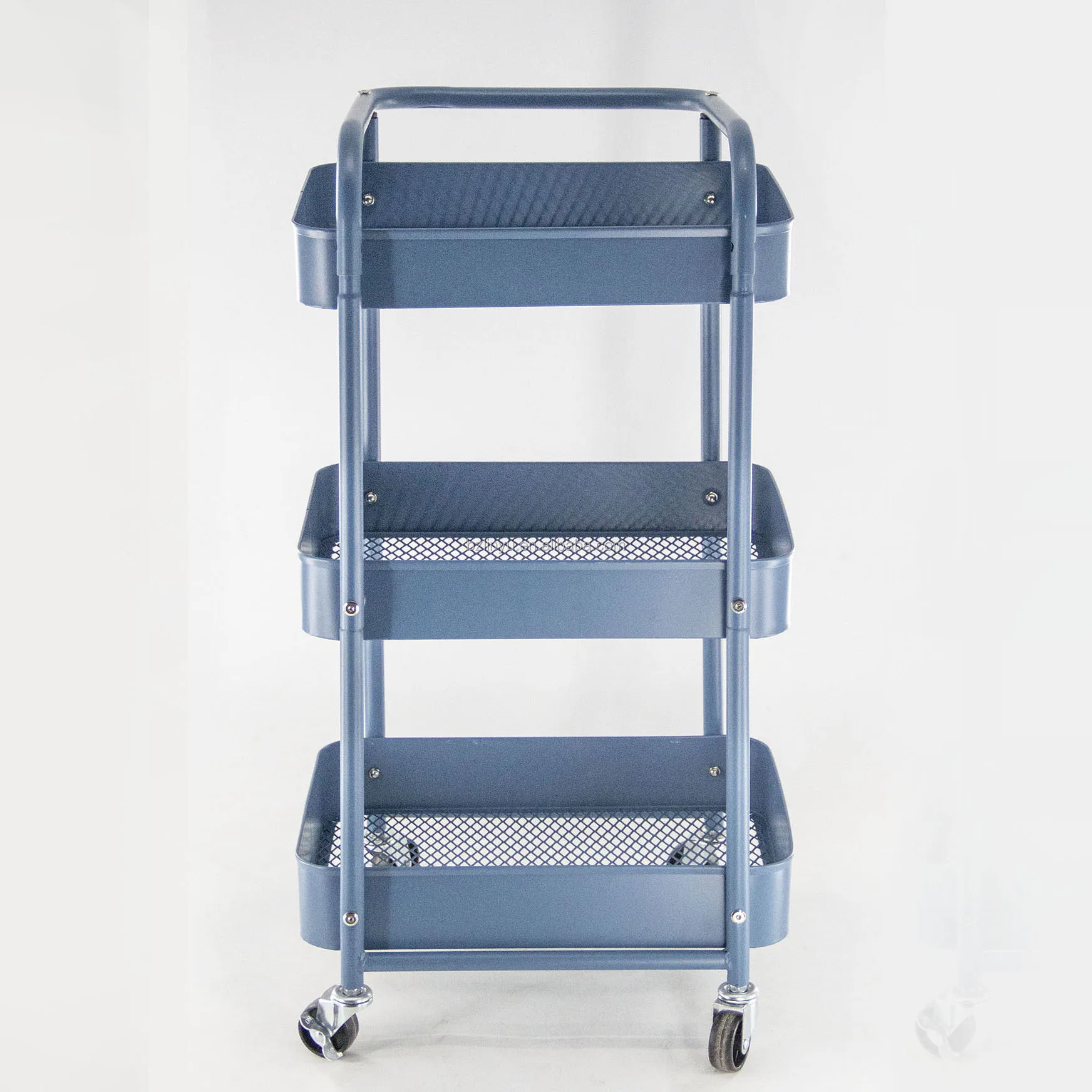3-layer height-adjustable storage rack trolley sturdy four-wheel rolling