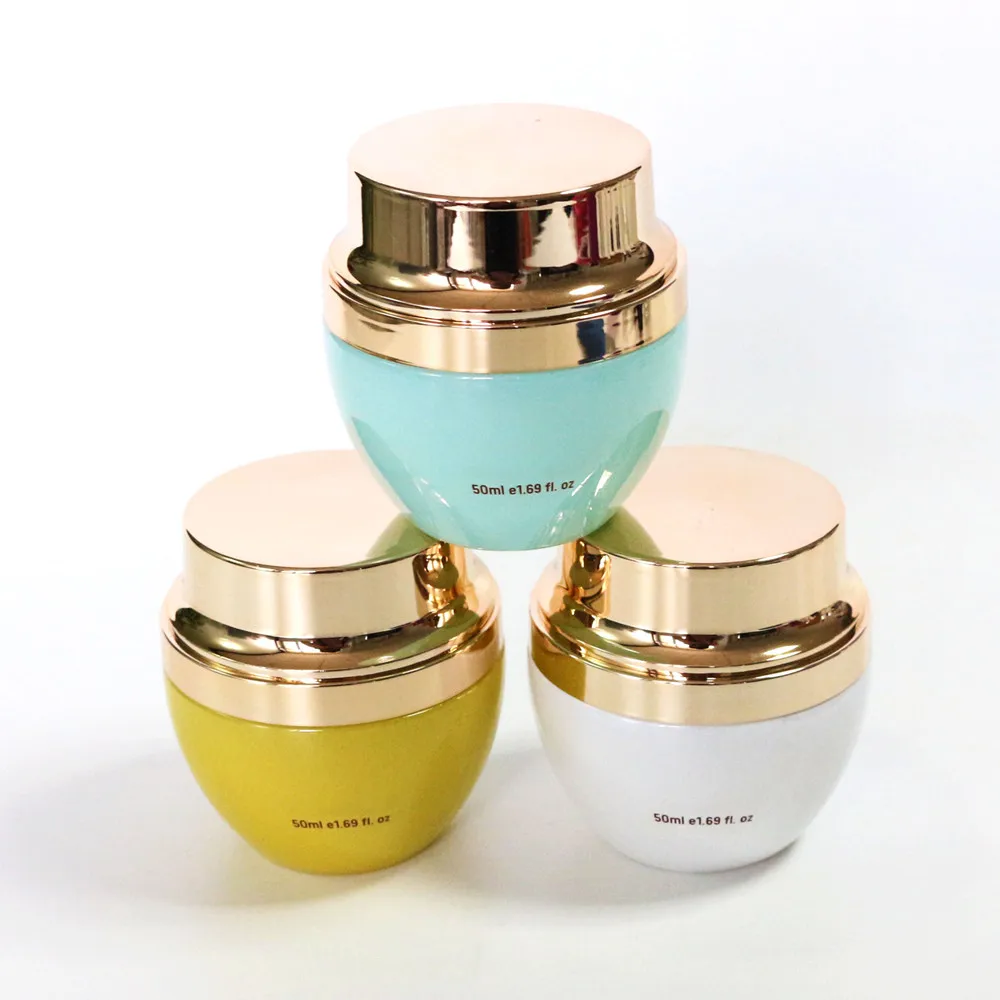 Wholesale 50g luxury glass jar for cosmetic oil/50ml cream glass jar/glass jar with lid
