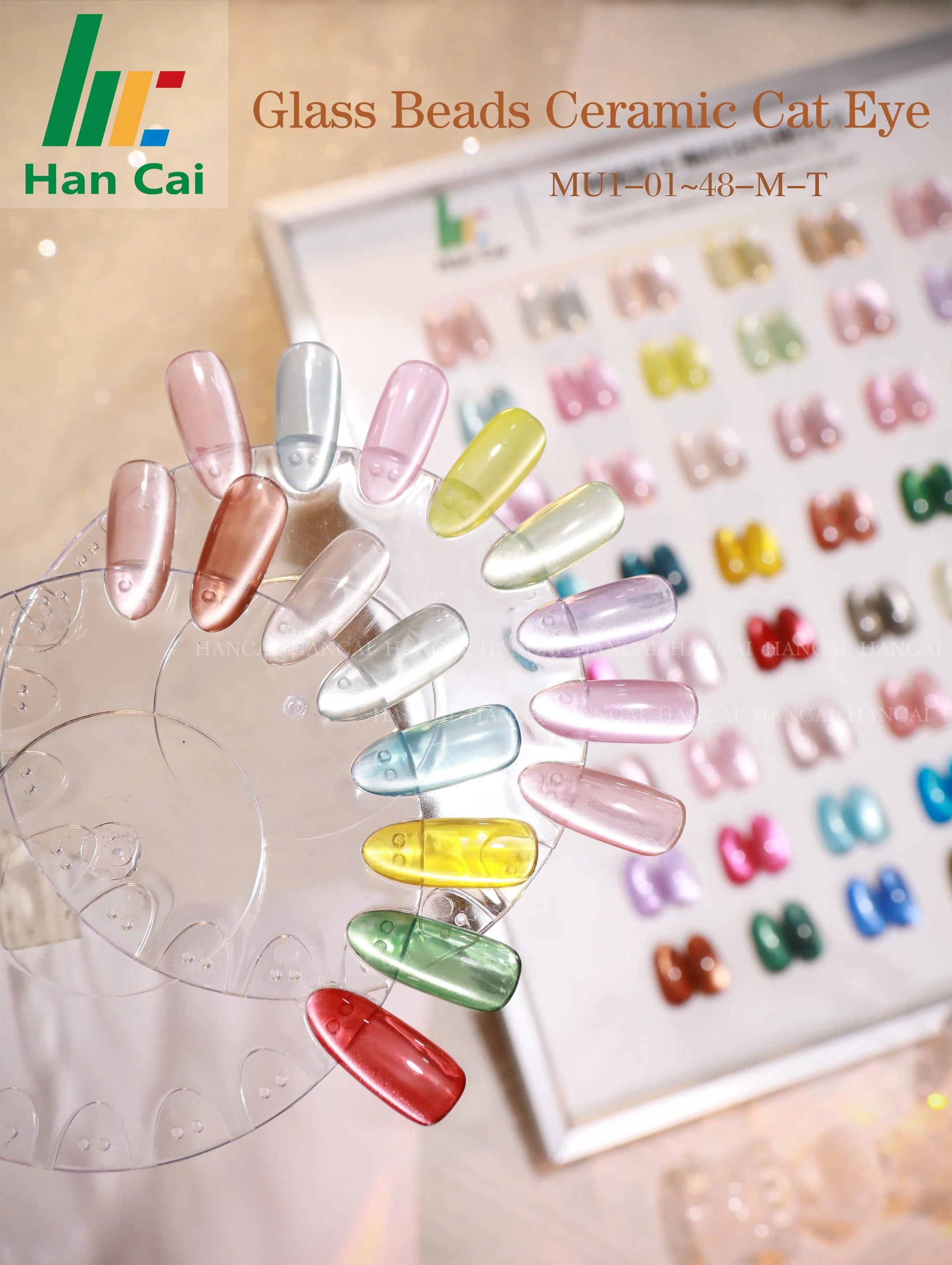 Newest Glass Beads Magnetic Cats Eye Nail Gel Polish 48 Colors High Quality Wholesale Cat Eye UV Gel Nail Polish