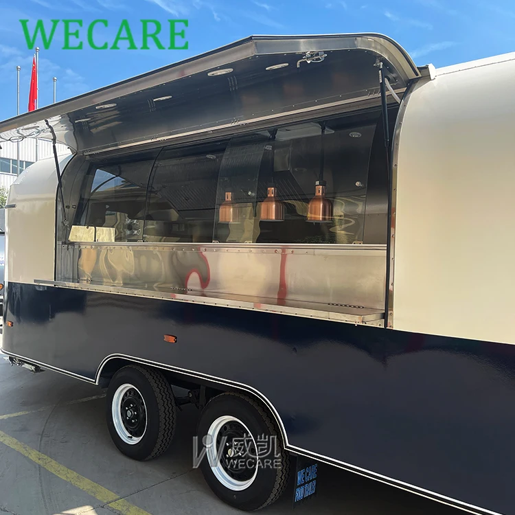 Wecare mobile fast foodtruck food truck with full kitchen catering pizza food trailer for sale usa