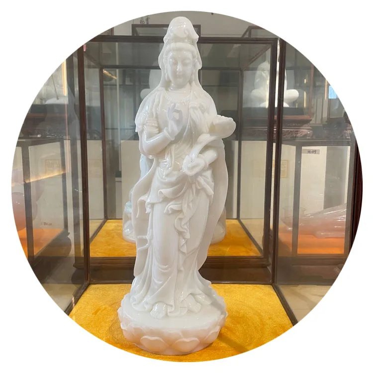 Customized Size Jade Stone Large Antique Guanyin Bodhisattva Sculptures And Praying Quan Yin Buddha Statue
