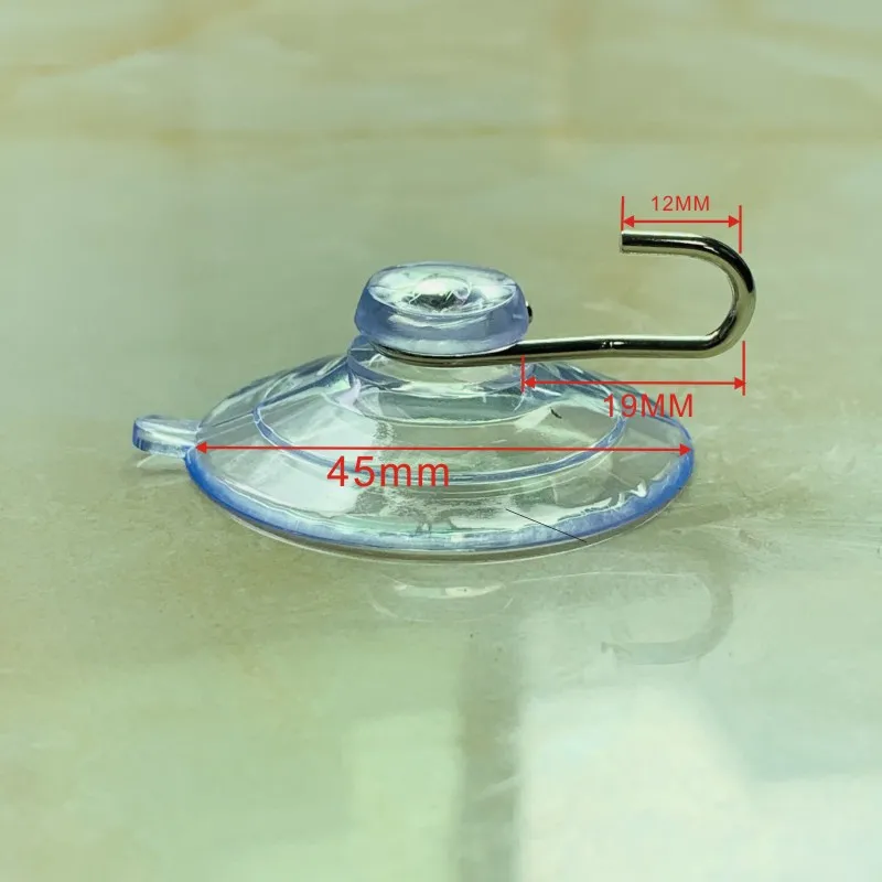 Лидер продаж, прозрачная присоска из ПВХ-пластика с крючком и грибовидной головкой для поверхности стеклянного мрамора, гладкого металла