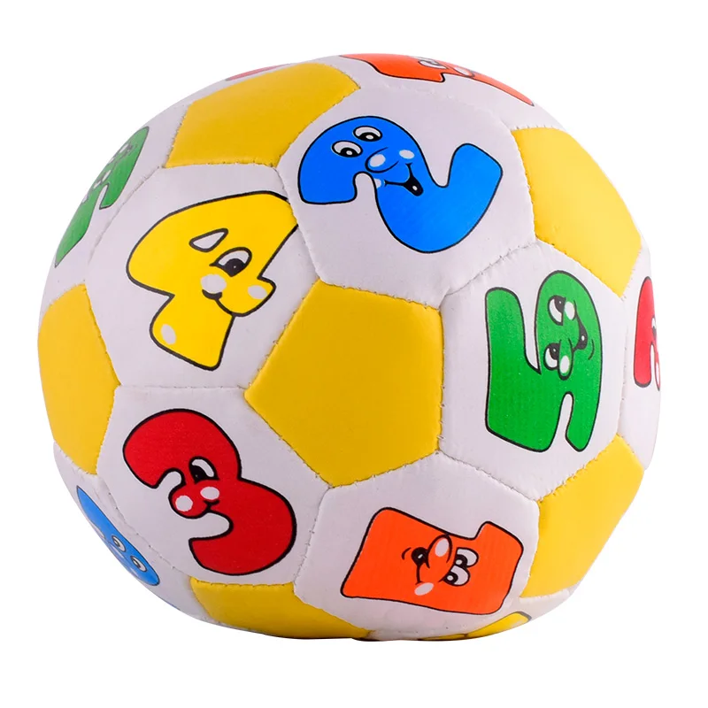 Baby Learning Color Number Rubber Ball Inflatable Soft Plush Stuffed Plush Play Toy Ball with number printing