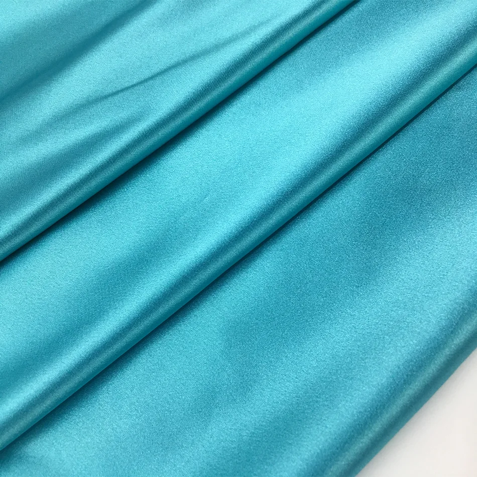 Китайская плотная шелковая 100% полиэфирная простая креп-атласная ткань для одежды и платьев