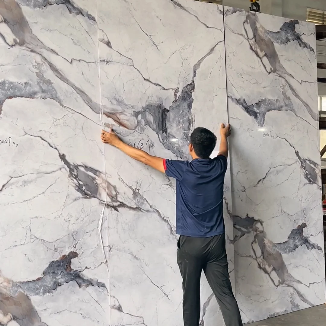 China Manufacturer Customizable Marble Look PVC Foam Panel Interior Decorative Wallboard 2800*1200 High Glossy Carbon Rock Sheet