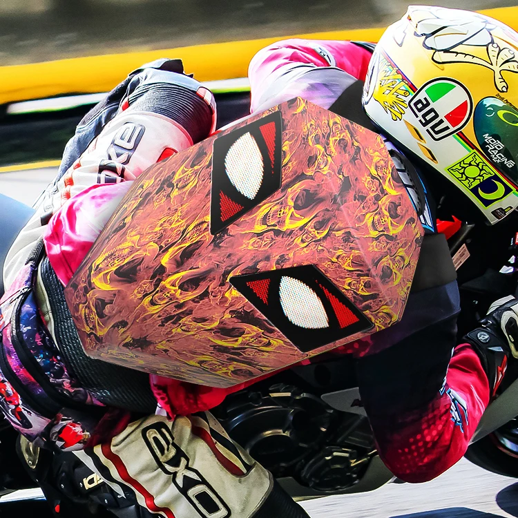 Hard Shell Travel Case LED Motorbike Knight Helmet Backpack  Waterproof Backpack Led Eyes Bag