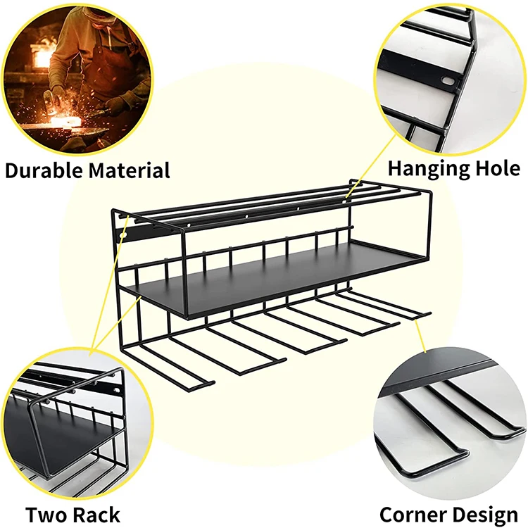 JH-Mech Compact Steel Design Garage Tool Organizer Wall Mounted Storage Rack for Handheld & Power Tools