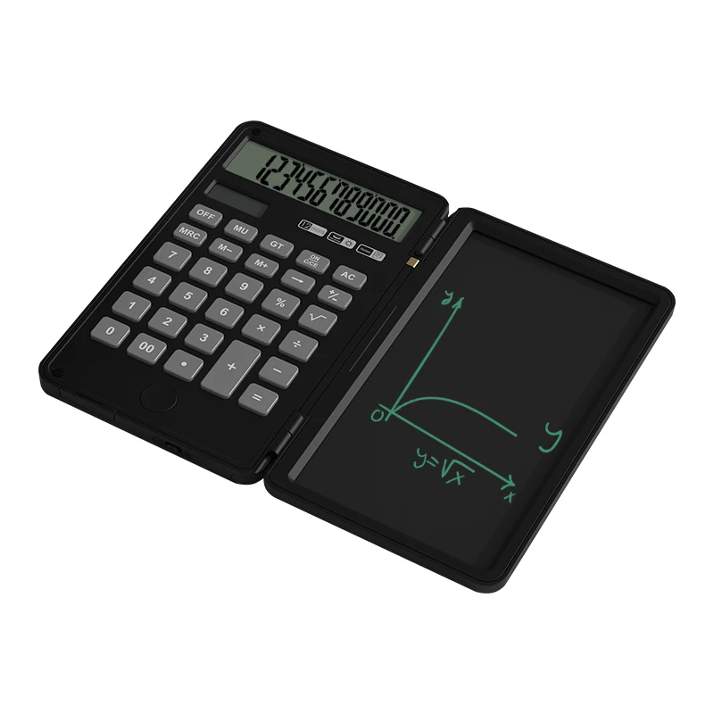 12 digits electronic calculator e-writing pad LCD handwriting notepad solar calculator with pen writing