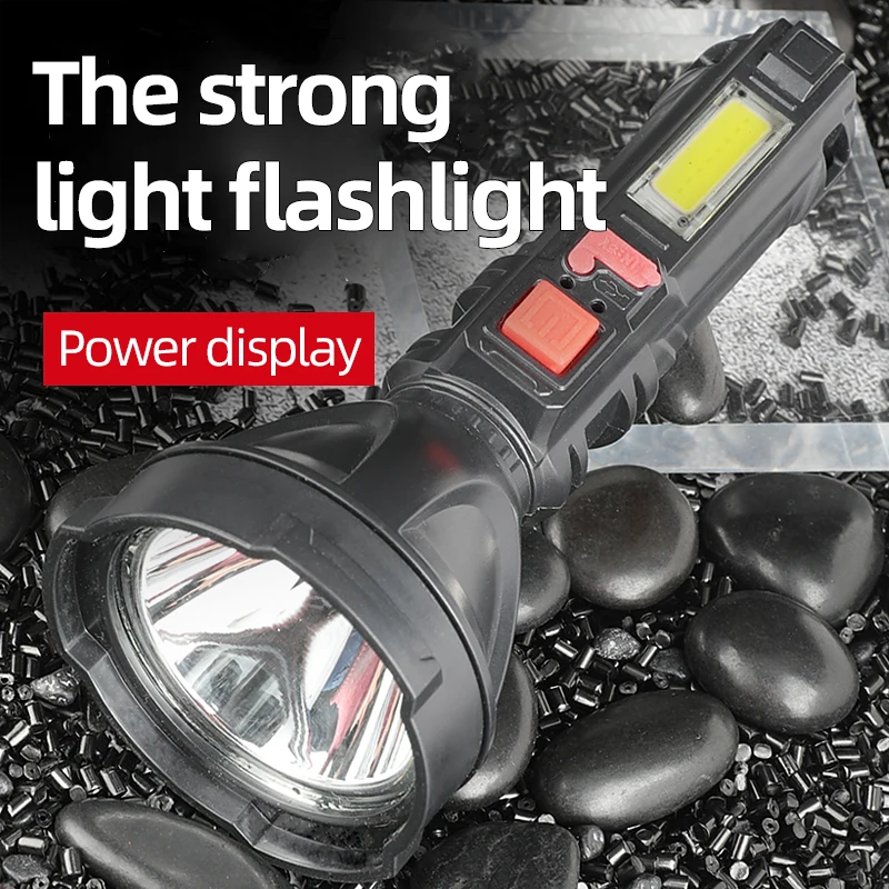 Powerful Led Flashlight With rechargeable Side Light For Hunting and Camping Led Flashlights