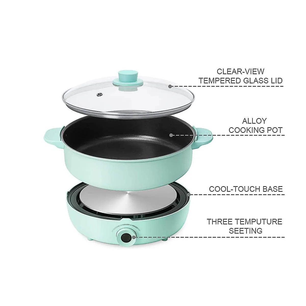 Factory Supply 5L 1800W Electric Non-stick Seperate