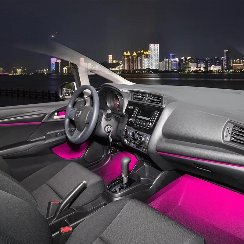 New product 64 Colors LED Car Accessories Surroundings Lamp Ambient Light Strip For Honda Fit
