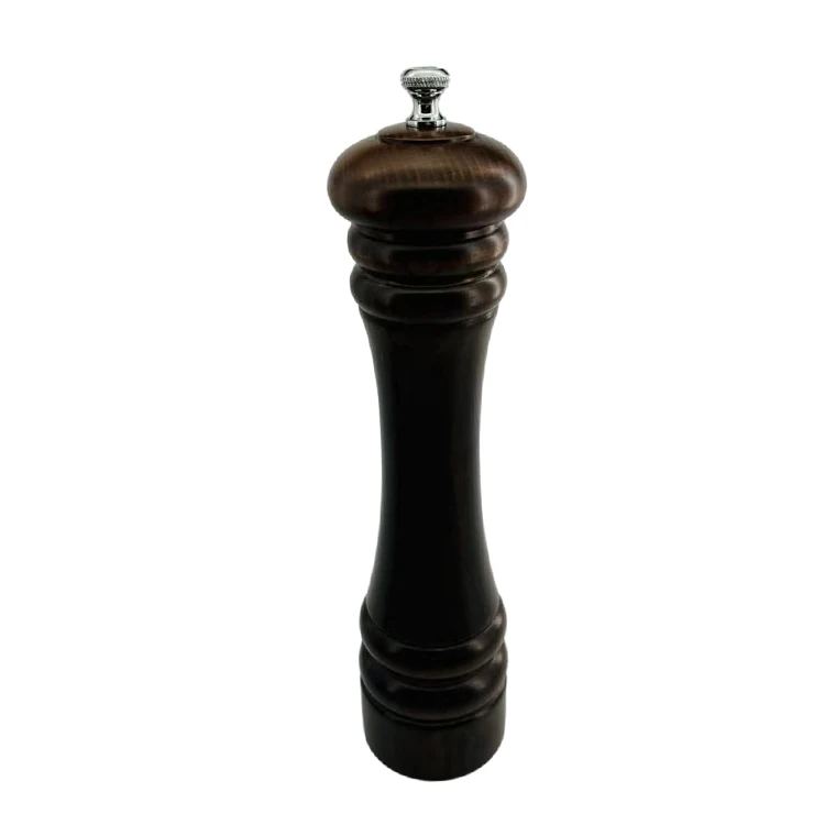 Factory direct Wholesale Customized Manual Wood Salt Grinder beech Wooden Black Color salt and pepper mill