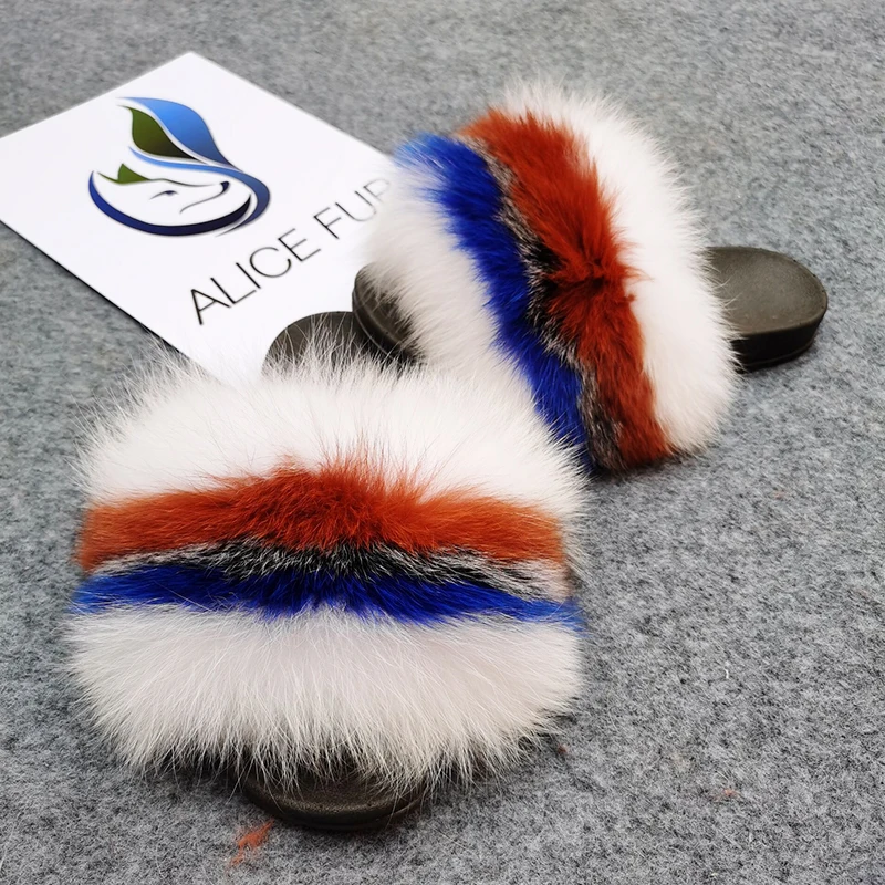  Домашние пушистые меховые тапочки ALICEFUR для женщин