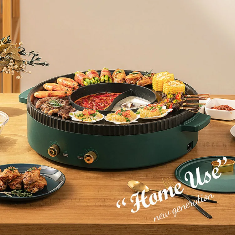 Многофункциональная бытовая электрическая жаропрочная посуда shabu-shabu для приготовления пищи жарки и