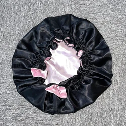 GS Cheap Custom Hair Bonnet Satin Silk Bonnet With Custom Logo,Black Red Blue Pink Nightcap Silk Satin Hat