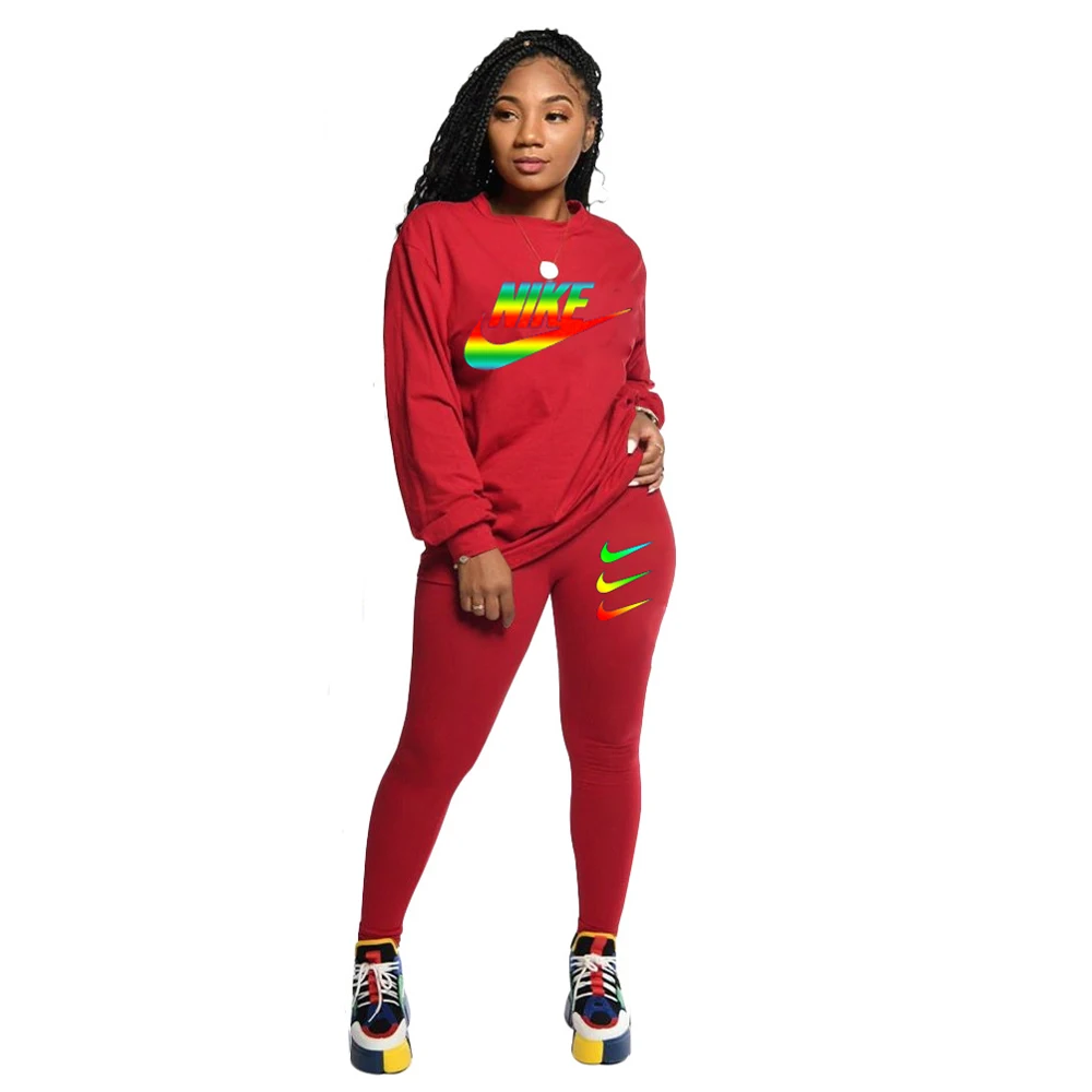 Hot Clothing Styles For Girl Magic Clothing Nike Sets Fall Long Sleeve 2 Piece Set Tops And Pants Tracksuit Lounge Woman Suit