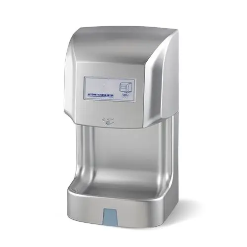 Настенная высокоскоростная автоматическая сушилка для рук из серебристого АБС-пластика 1350 Вт защита от перегрева в ресторанах современная ванная