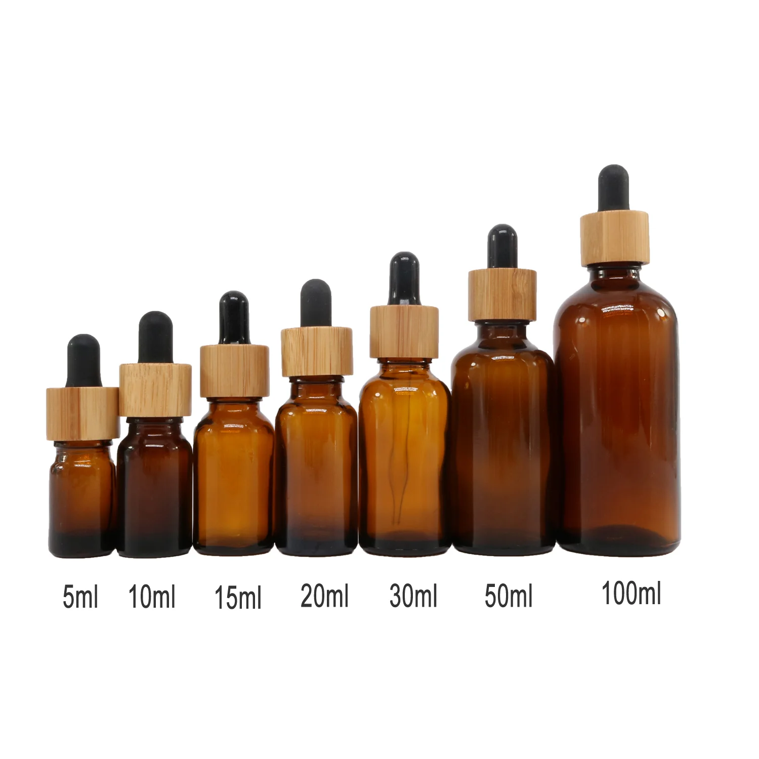 30ml 50ml Glass Essential oil Dropper Bottle Bamboo Cap Reagent Drop Eye Liquid Pipette Bottles