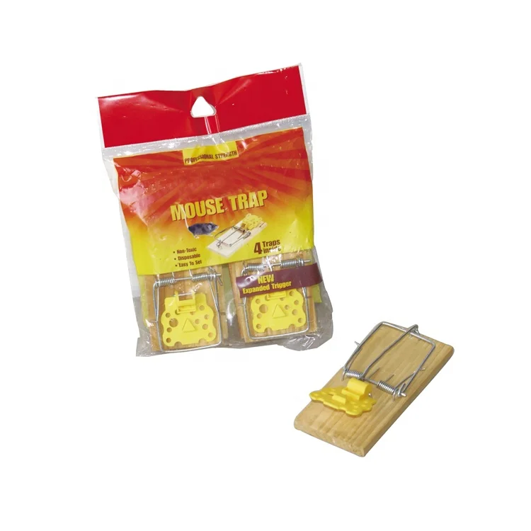 NEW Animal-Friendly Reusable Spring Rodent Mouse Trap Wooden Mousetrap