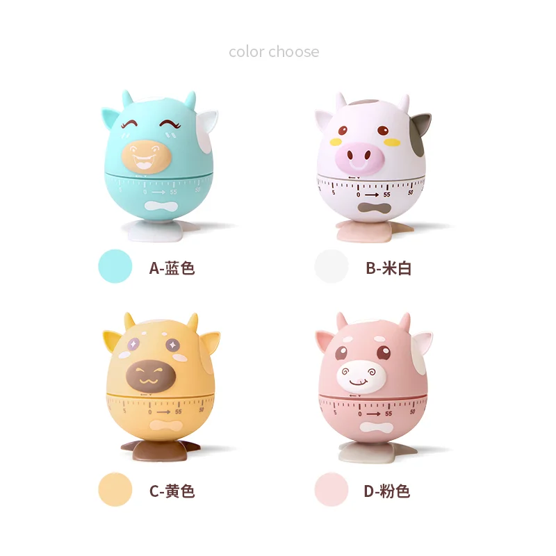 60 Minute Kitchen Timer Cute Animal Cow Countdown Clock For