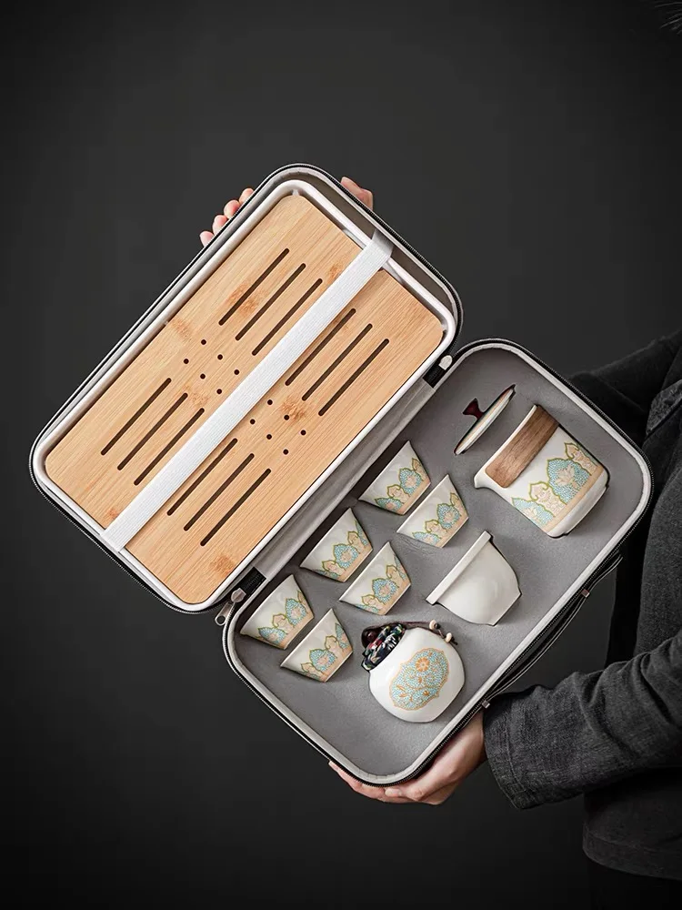 Portable Teapot Set All in One Gift Bag for Travel,Home,Gifting,Outdoor