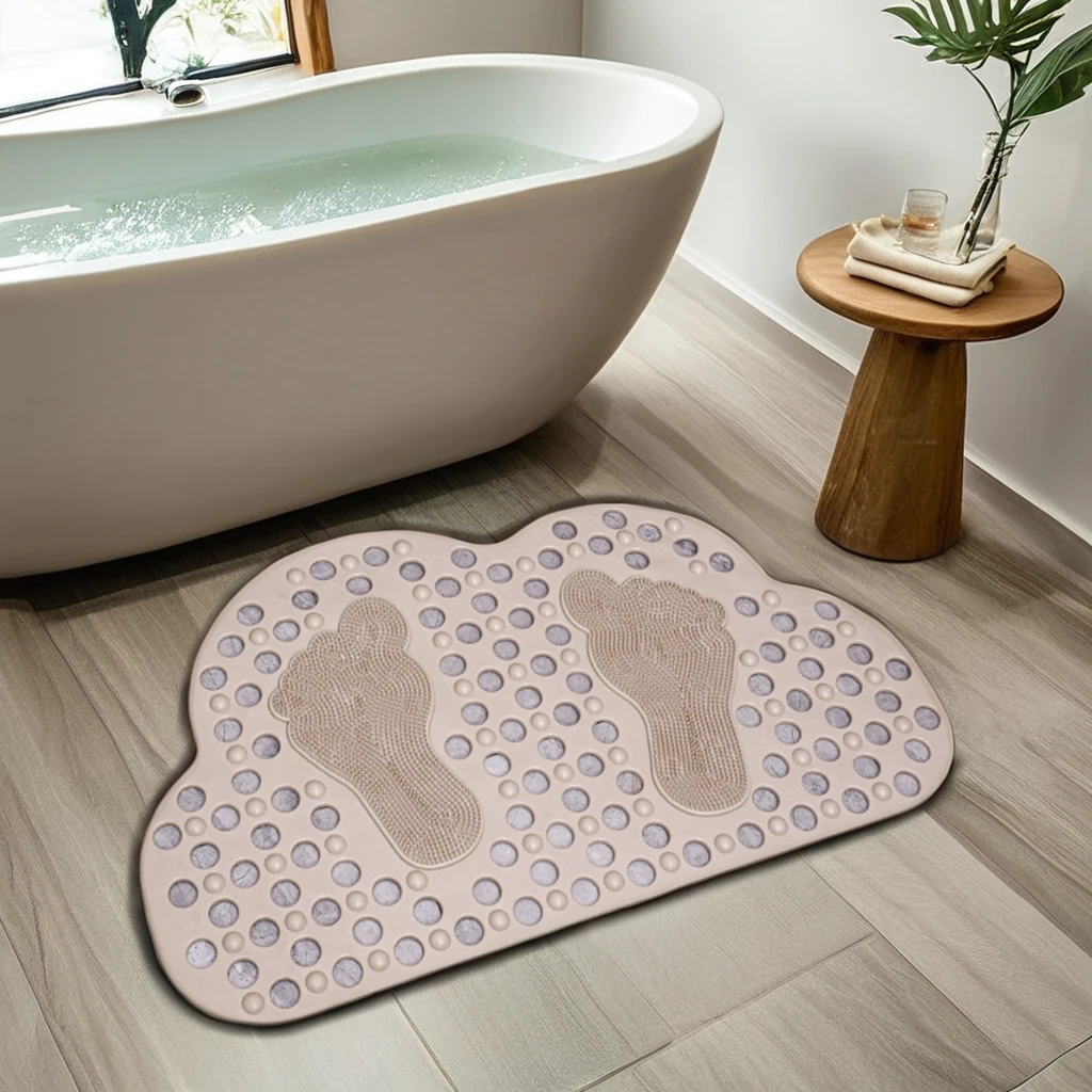 Новый однотонный коврик из ПВХ для ванной комнаты массажа ног многоразовый нескользящий моющийся легкой стирки