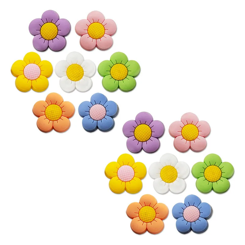 Colorful Flower Shoes Flower Accessories Shoe Buckle PVC Soft Glue DIY Accessories Cute Five-Petal Flower