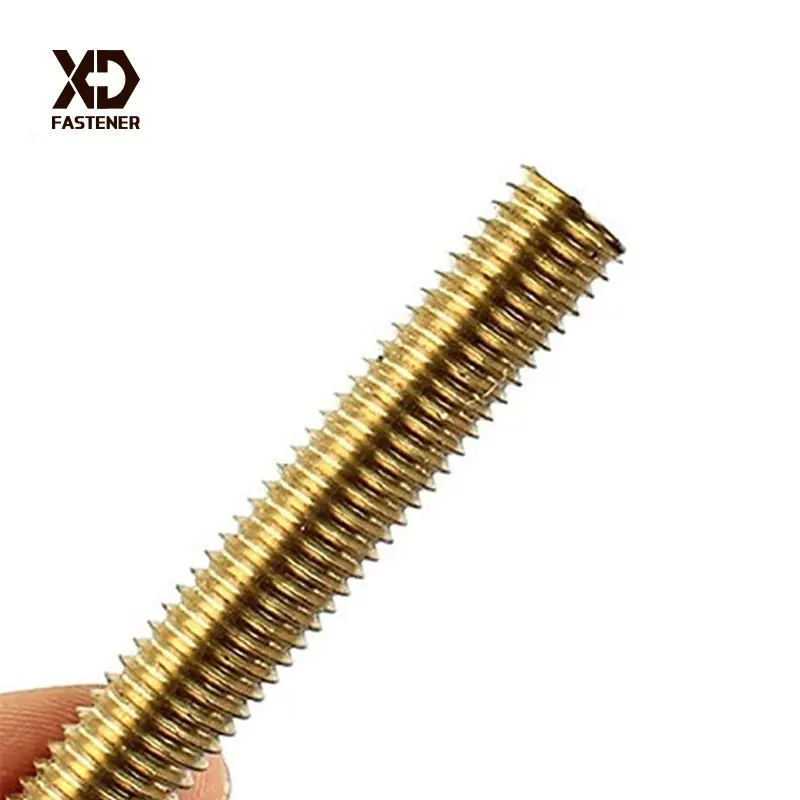 Custom Size Copper Screw High Strength Brass Thread Stud Full Threaded Rod