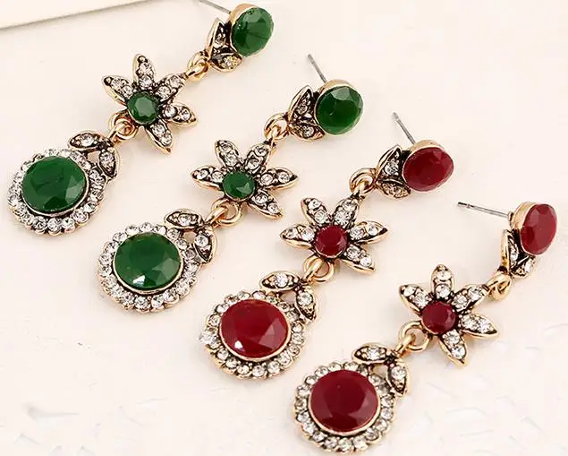 
European and American star resin eardrop rhinestone alloy jewelry wholesale EH3867 